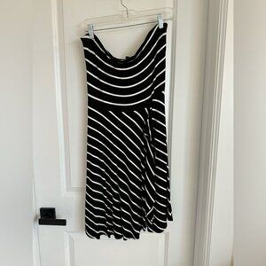 Ann Taylor Black and White Strapless Dress